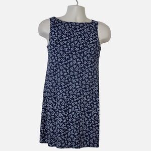 Vintage Jalate Dress Small Mini Floral Blue Summer Casual